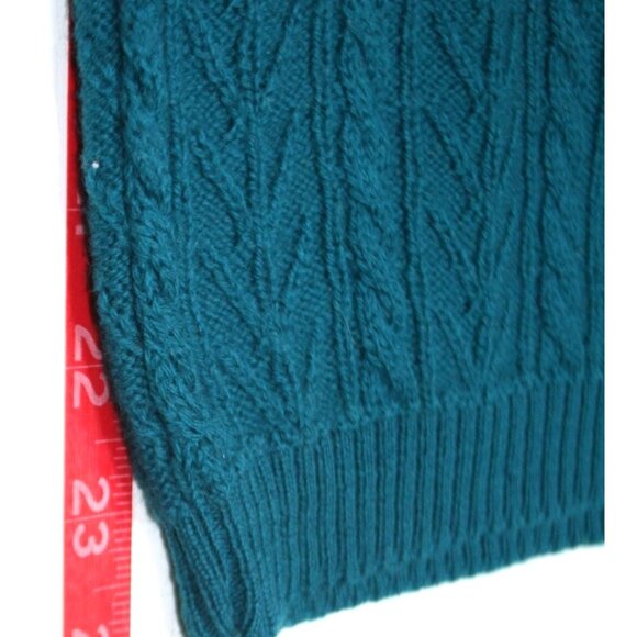 VTG Pendleton Wool Cable Knit Cardigan Womens S Teal Heritage Classic Layering - Picture 5 of 7